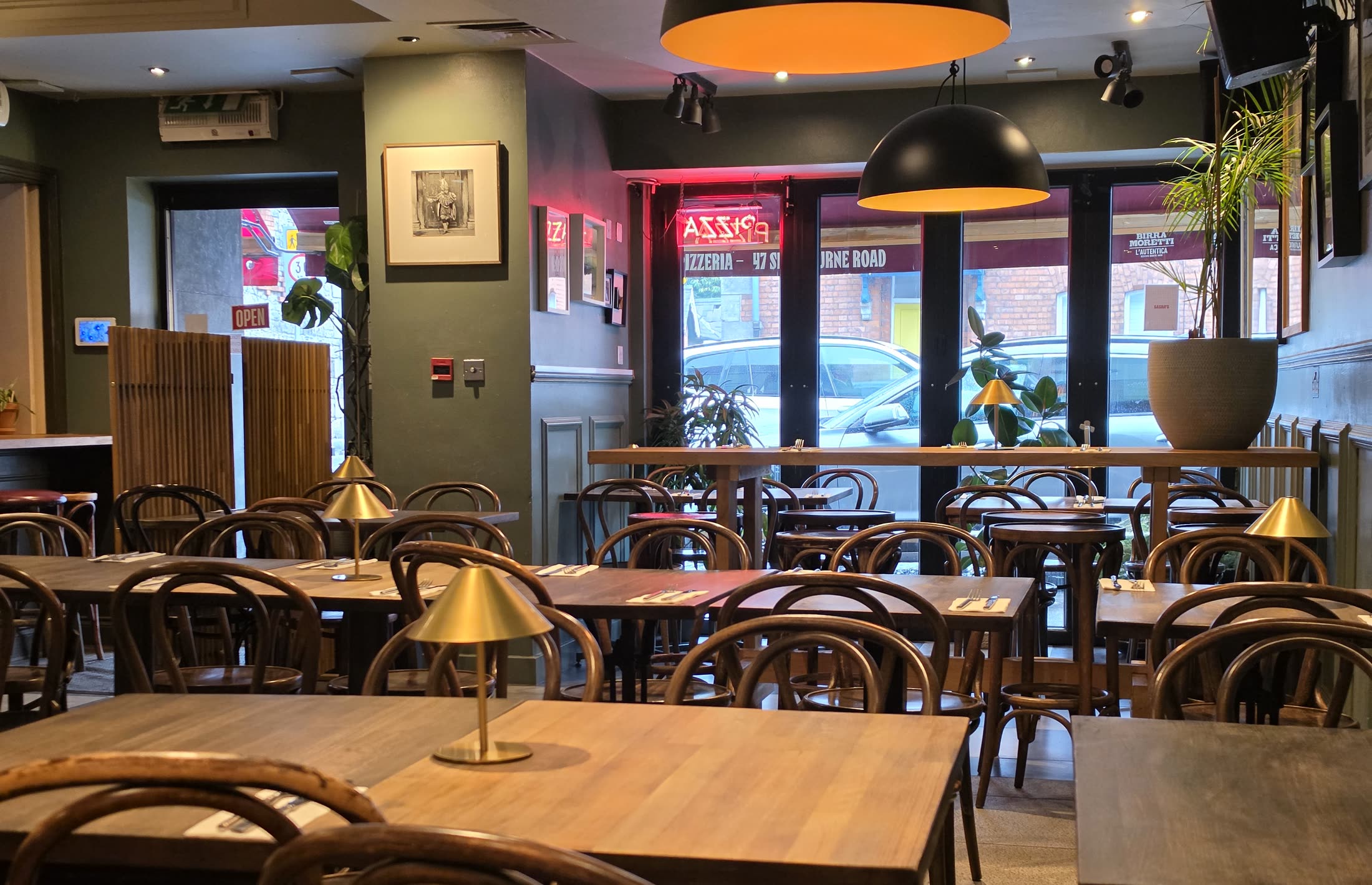 The dining room at Sasha's on Shelbourne Road